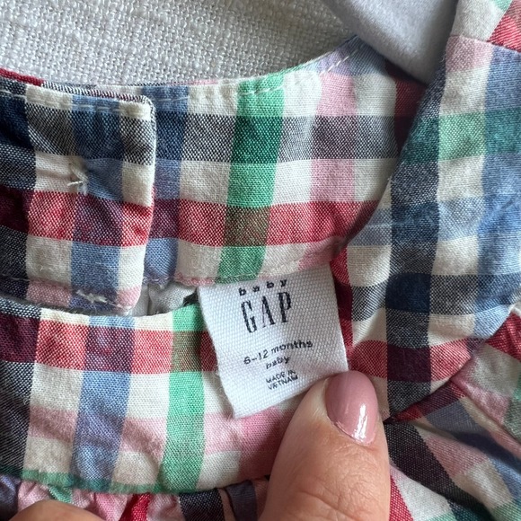 Baby Clothes Lot Smocked Romper Plaid Top Set Infant Girl 6-12M - Picture 3 of 4